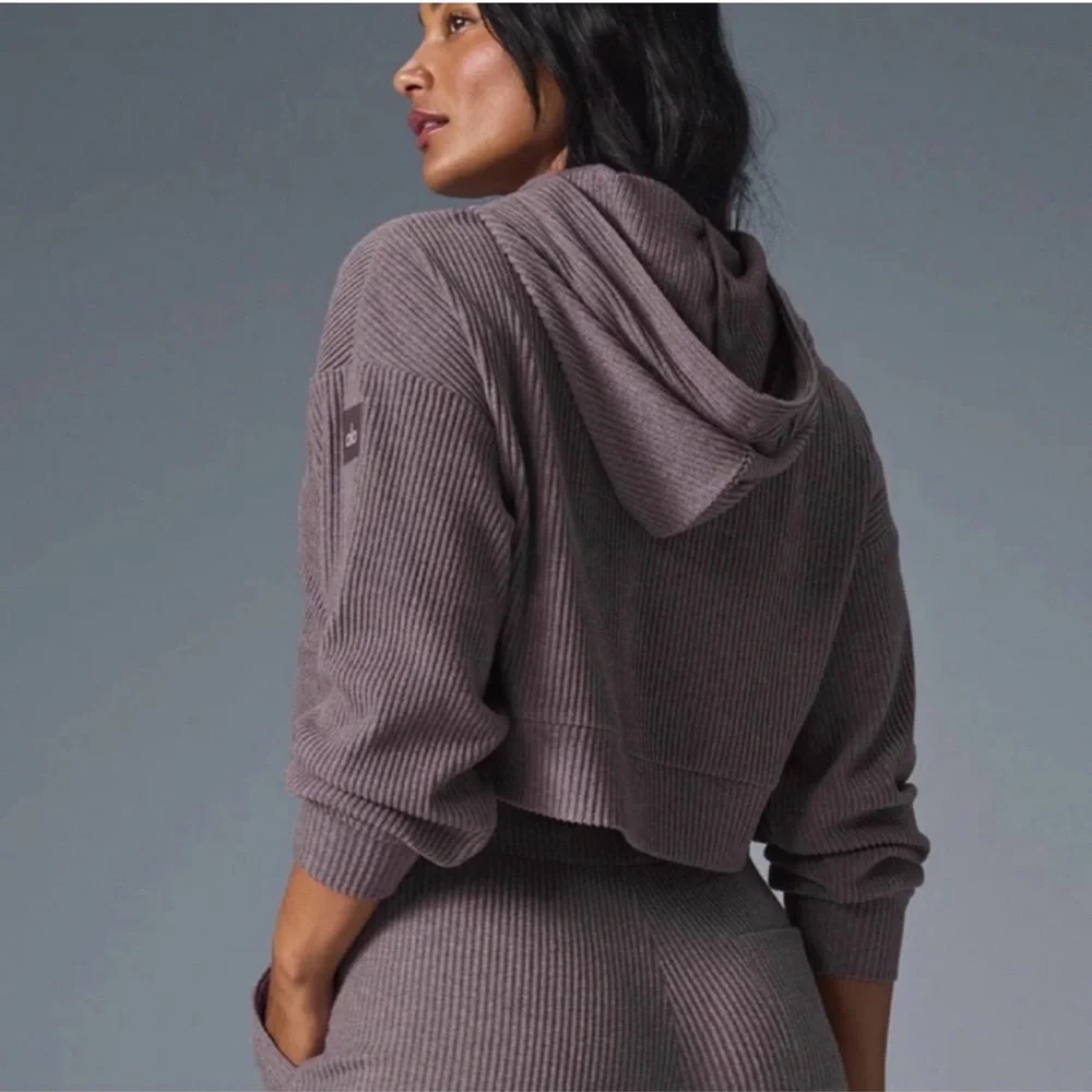 ALO Yoga Cropped Hooded Muse Sweatshirt - Picture 2 of 5